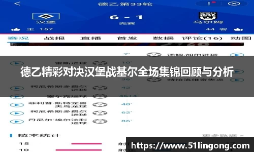 德乙精彩对决汉堡战基尔全场集锦回顾与分析